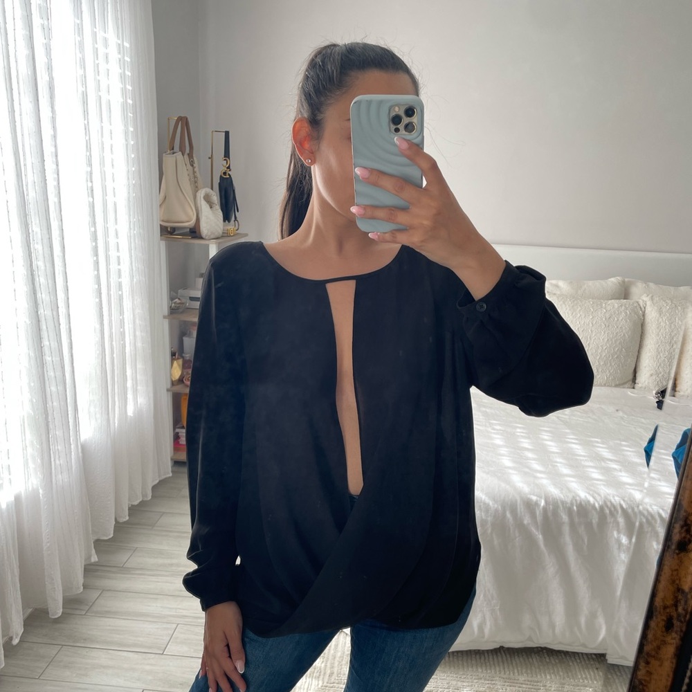 Michael Kors Black Long Sleeve w/ Open Front & Back - Picture 3 of 6